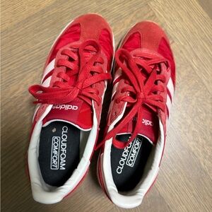 Adidas Cloudfoam Red and White Sneakers